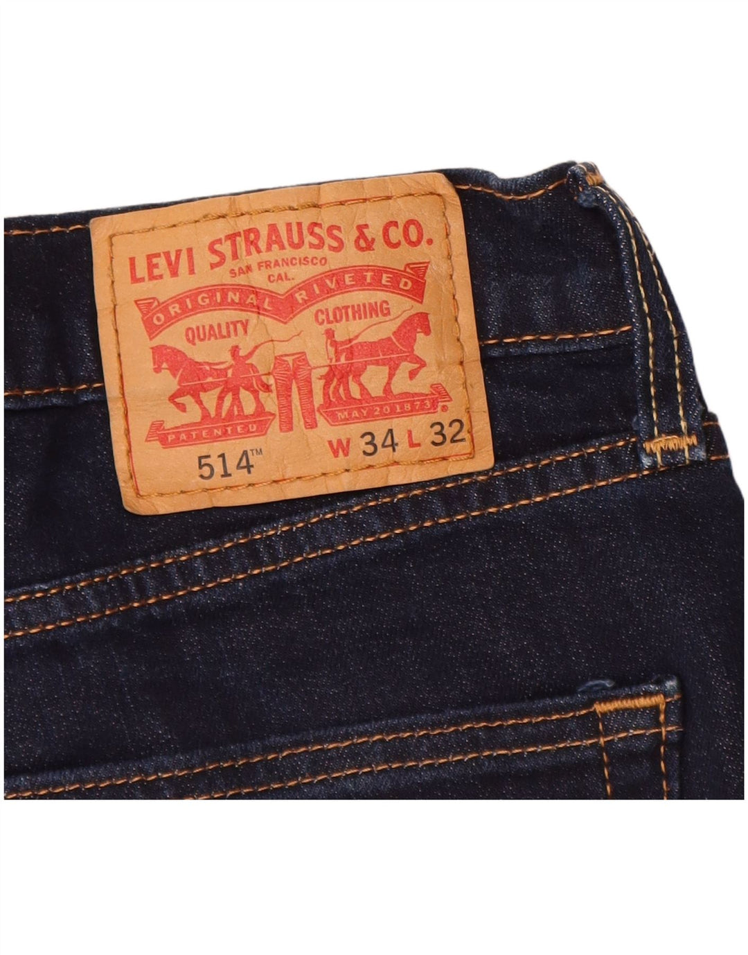 LEVI'S Jeans rectos 514 para hombre W34 L32 Algodón azul marino
