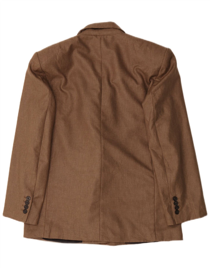 Zara Mujer Chaqueta Blazer Extragrande De Doble Botonadura UK 44 Marrón Medio