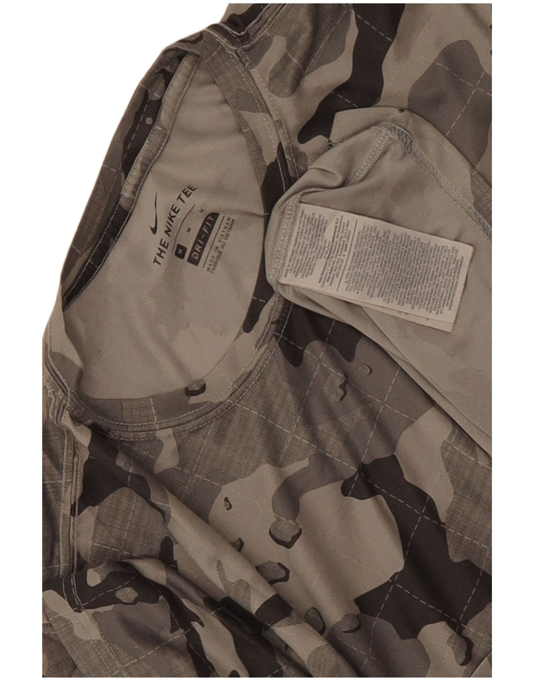 Camiseta Nike Dri Fit para hombre Top poliéster de camuflaje gris medio