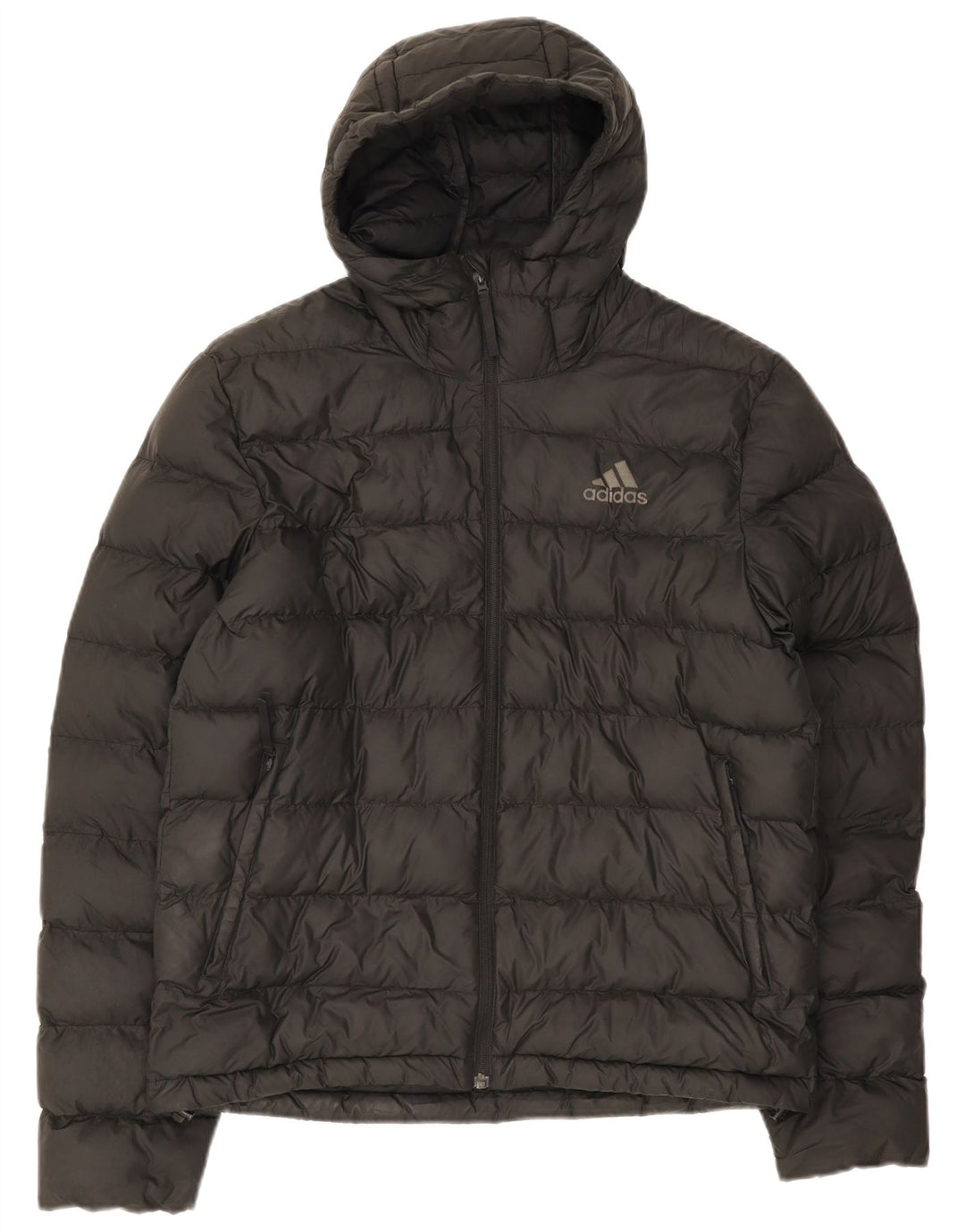 Adidas Chaqueta acolchada con capucha para hombre UK 38 Medium Negro Poliéster