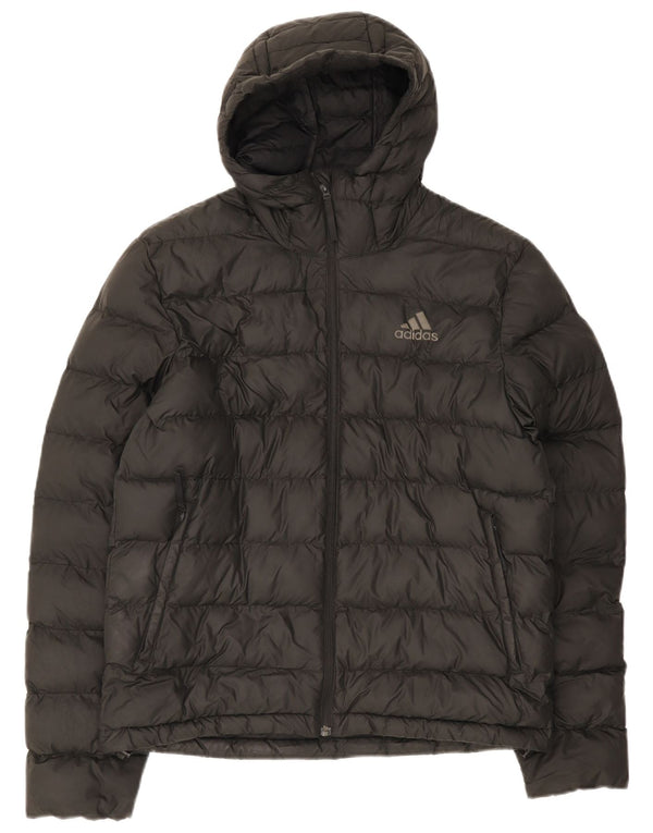 Adidas Chaqueta acolchada con capucha para hombre UK 38 Medium Negro Poliéster