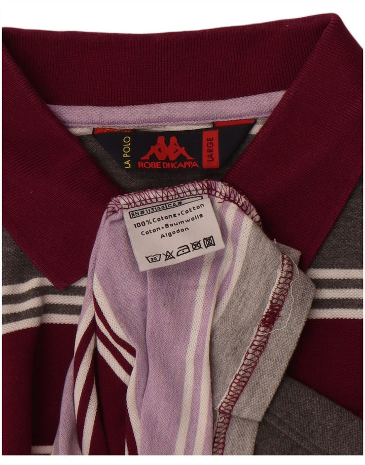 Polo Kappa Hombre Grande De Algodón A Rayas Multicolor