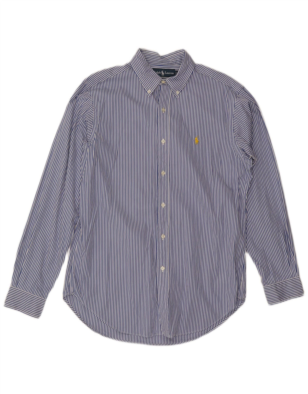 Camisa Ralph Lauren Hombre De Corte Clásico Con Rayas Azul Medio