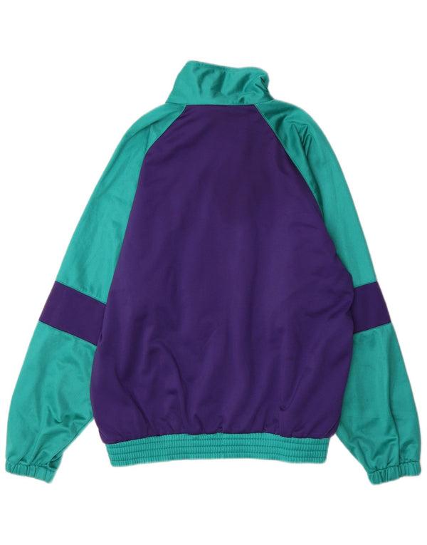 Vintage hombres chándal top chaqueta grande color turquesa