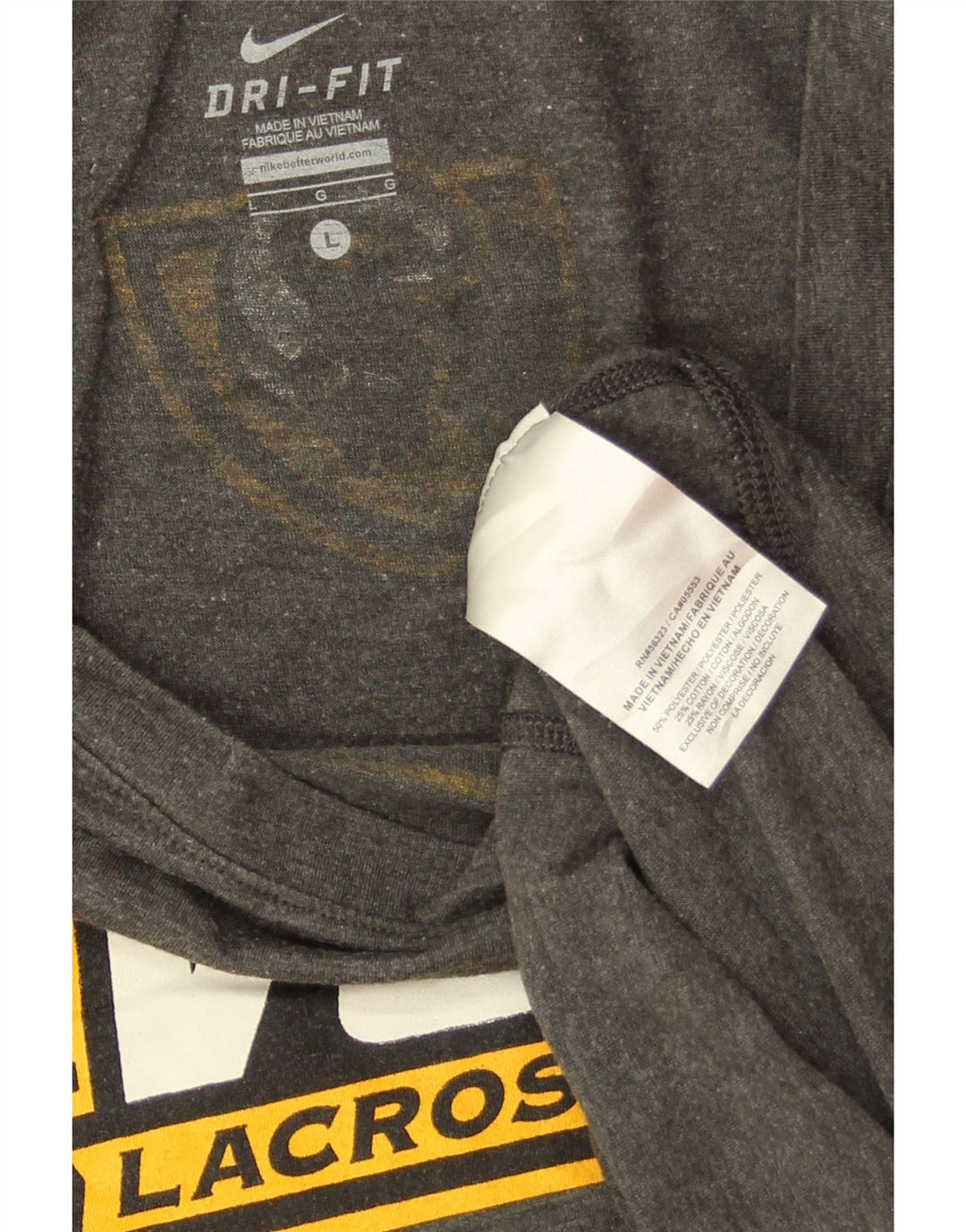 NIKE Camiseta gráfica VCU Rams de manga larga para mujer UK 40 Poliéster gris grande