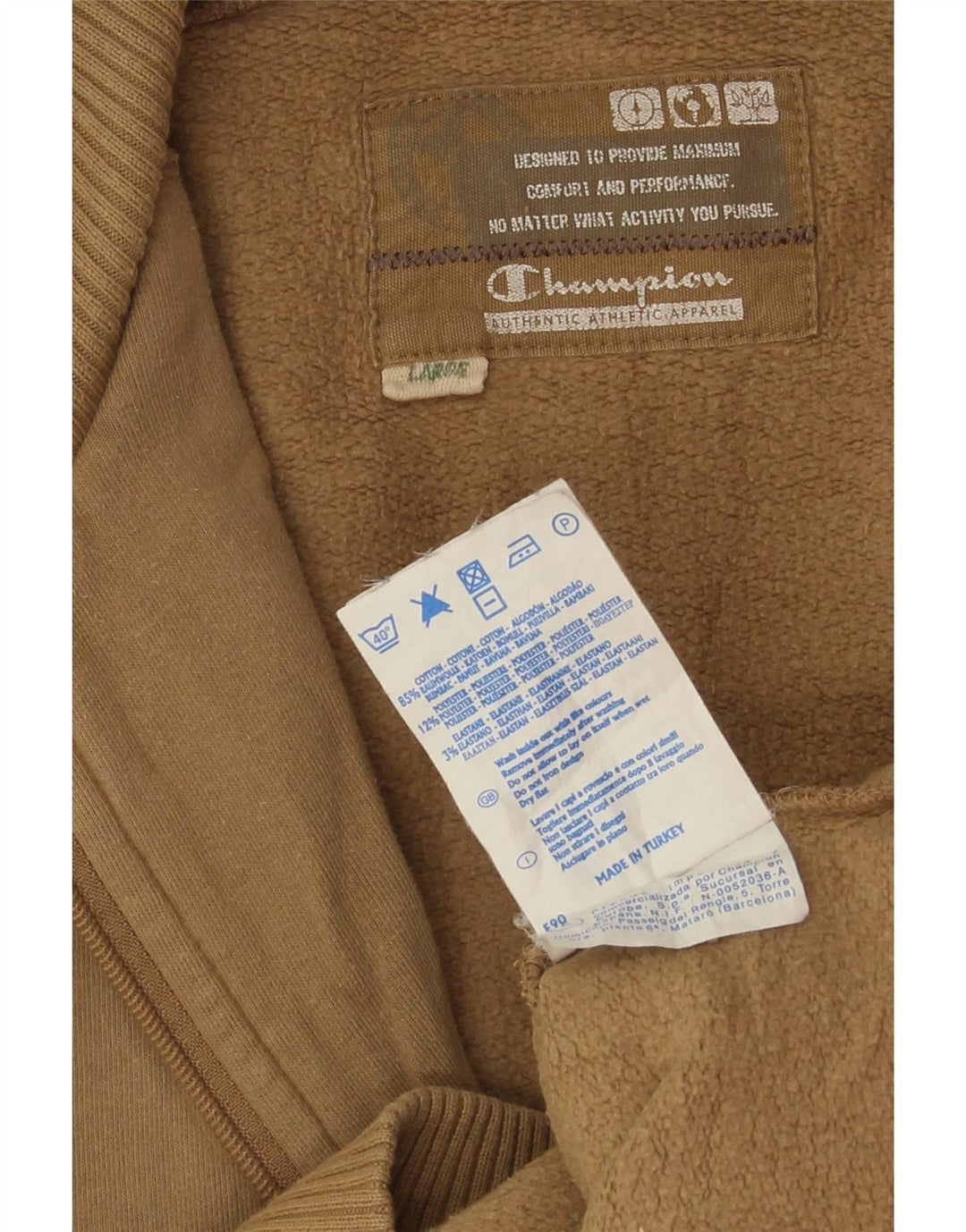 CHAMPION Chaqueta superior de chándal para hombre Algodón beige grande