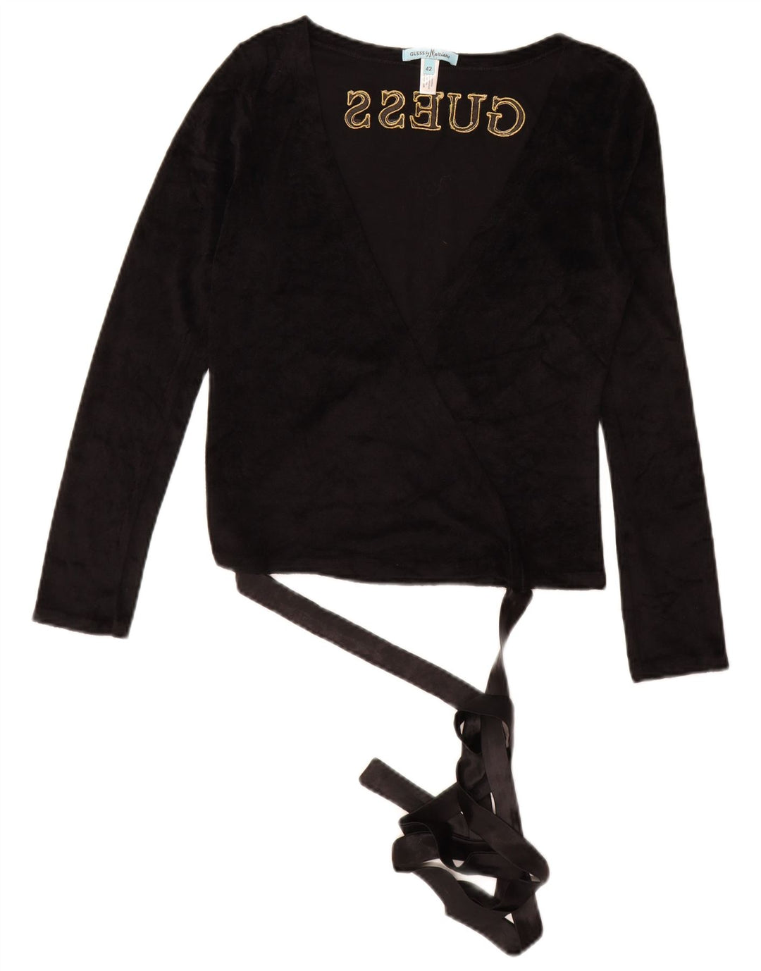 GUESS BY MARCIANO Cárdigan cruzado gráfico para mujer IT 42 Medio Negro