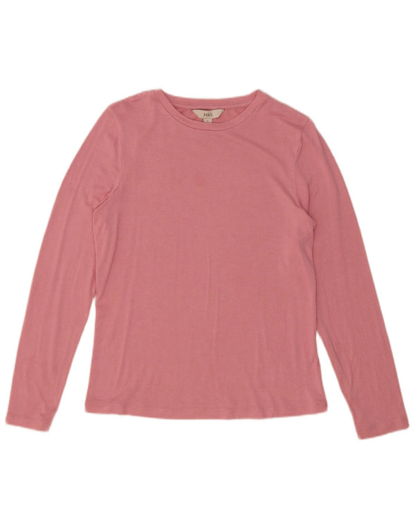 Marks & Spencer Top para mujer de manga larga UK 42 Viscosa rosa mediana