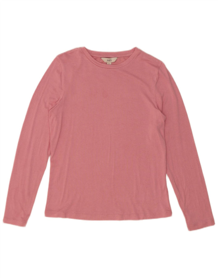 Marks & Spencer Top para mujer de manga larga UK 42 Viscosa rosa mediana