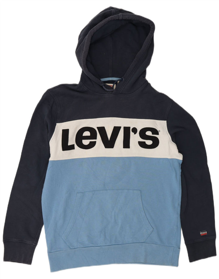 Levi's Hombre Sudadera Con Capucha Gráfica De Algodón Color Block Azul Marino Medio
