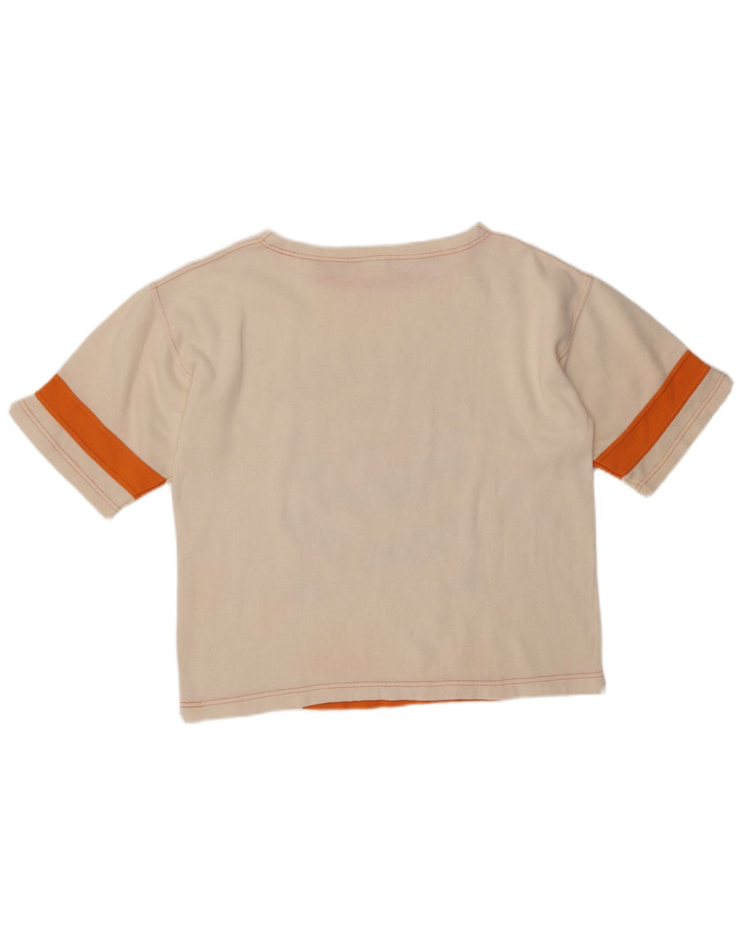 VINTAGE Mujeres Malibu Camiseta Gráfica Top UK 14 Medio Blanco Apagado