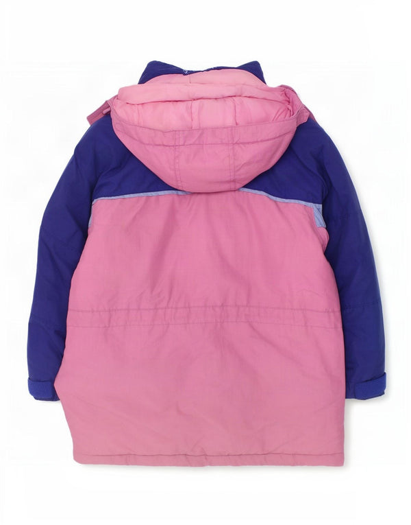 Columbia Chaqueta de esquí con capucha para niñas 5-6 años Small Pink Colourblock