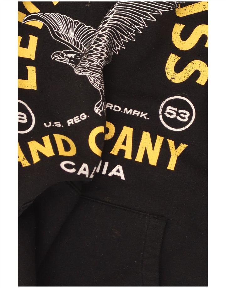 Levi's Jersey con capucha gráfica para hombre, tamaño grande, algodón negro