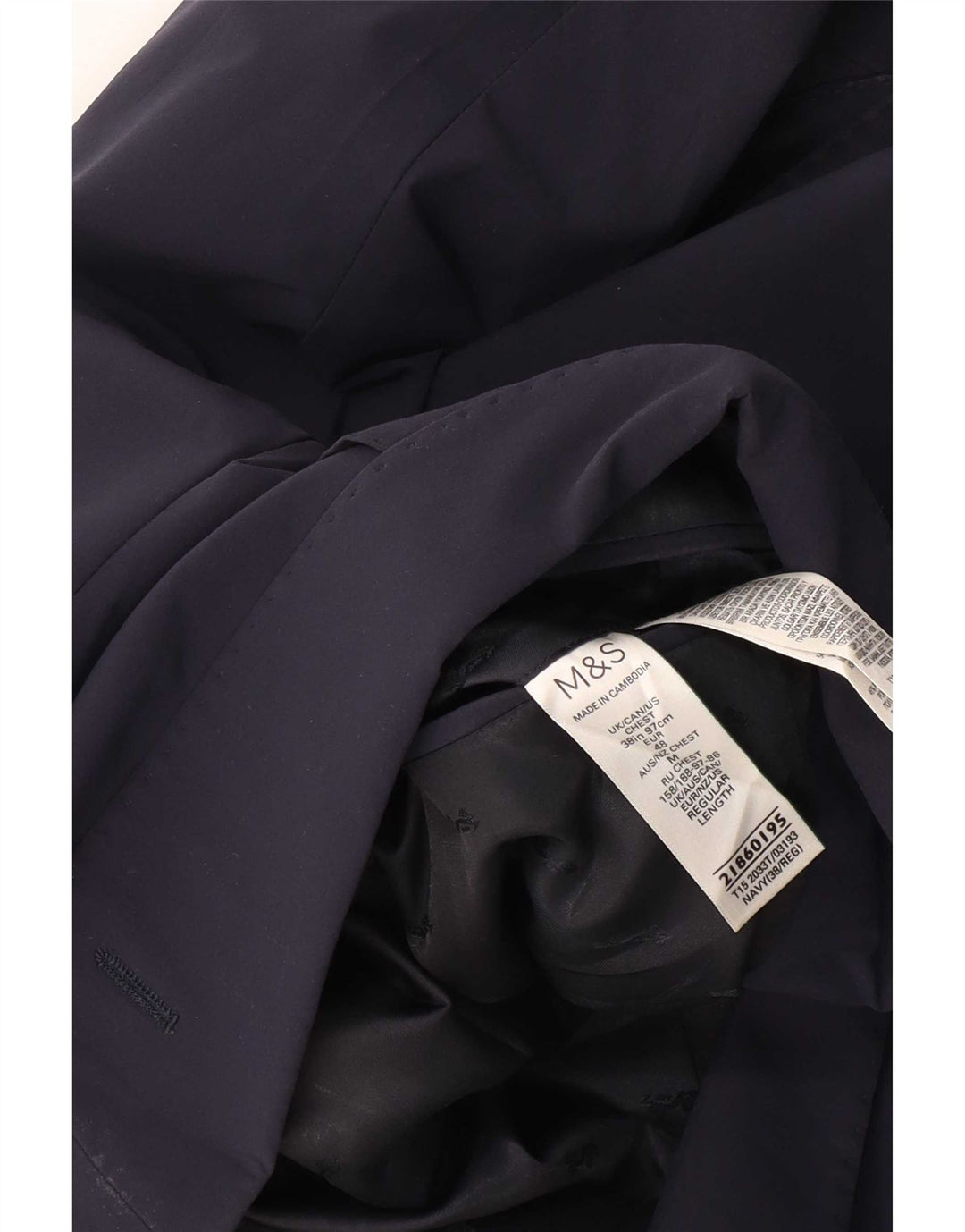 Marks & Spencer Chaqueta tipo blazer de 2 botones para hombre UK 38 Medium Azul marino