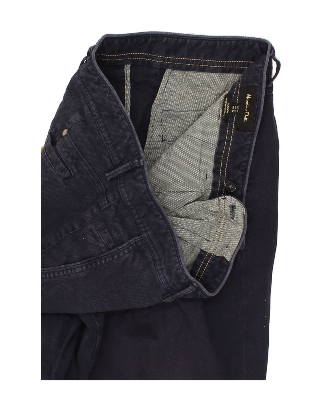MASSIMO DUTTI Pantalón Casual Slim Hombre W34 L30 Azul Marino