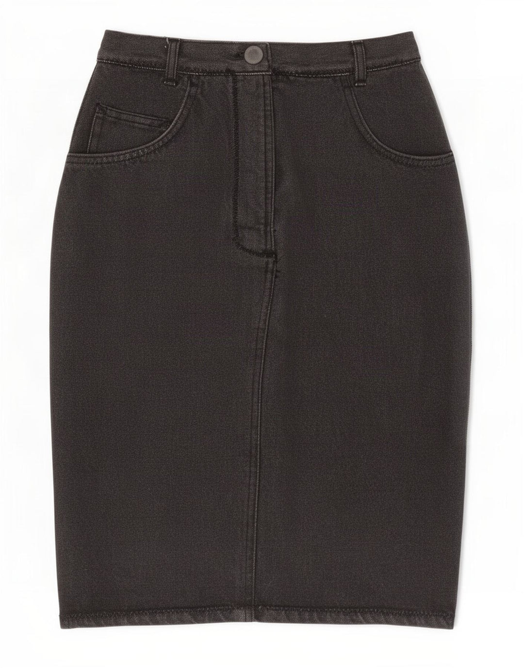 Falda vaquera vintage para mujer mediana W28 gris