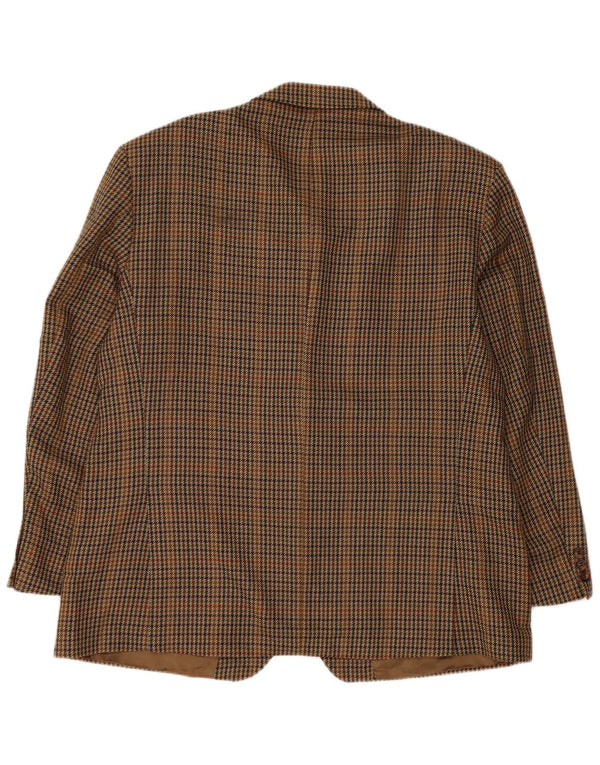 Marks & Spencer Chaqueta tipo blazer de 2 botones para hombre UK 44 2XL Marrón Pata de gallo