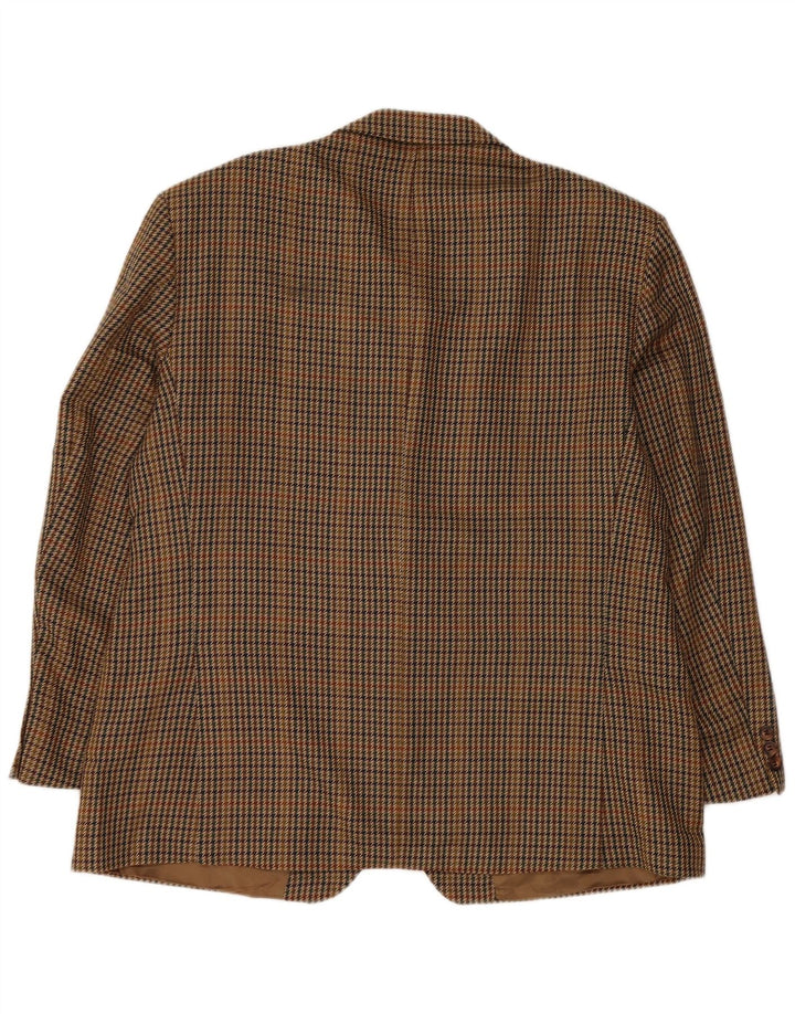 Marks & Spencer Chaqueta tipo blazer de 2 botones para hombre UK 44 2XL Marrón Pata de gallo