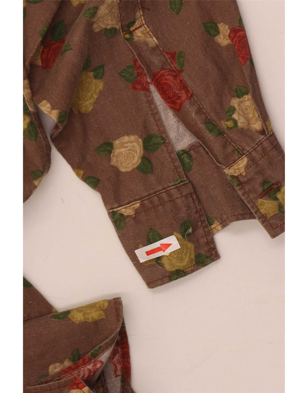 Camisa vintage para hombre grande marrón floral