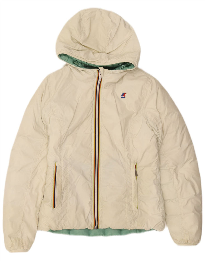 K-Way Chaqueta Acolchada Reversible Con Capucha Niña 11-12 Años Blanco Roto Poliamida