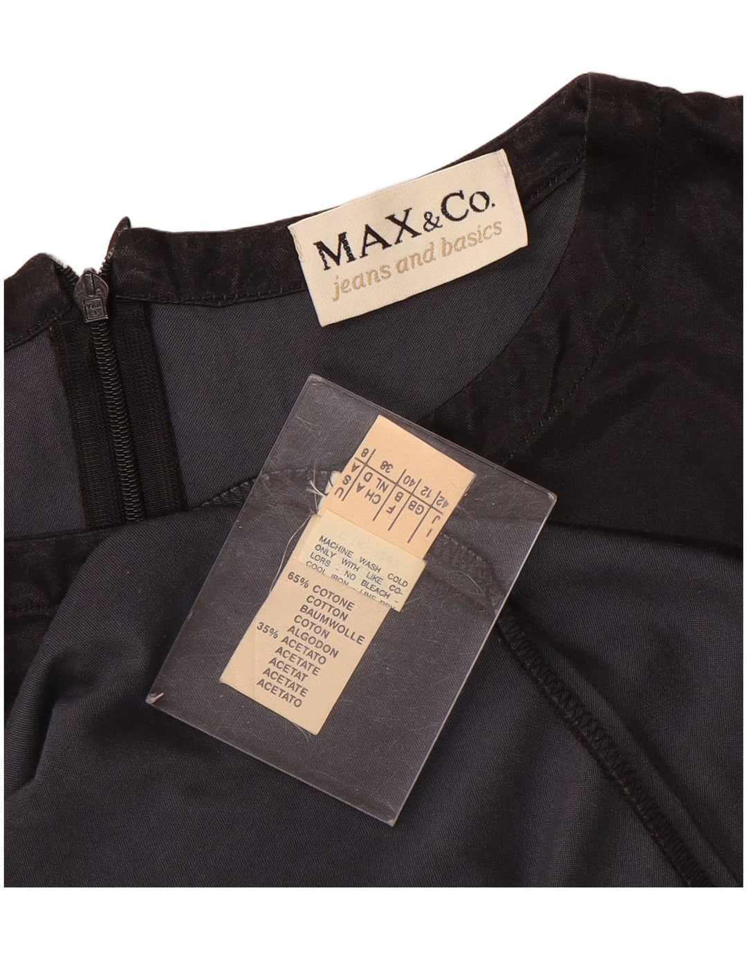 Max & Co. Vestido tubo sin mangas para mujer UK 42 Algodón negro mediano