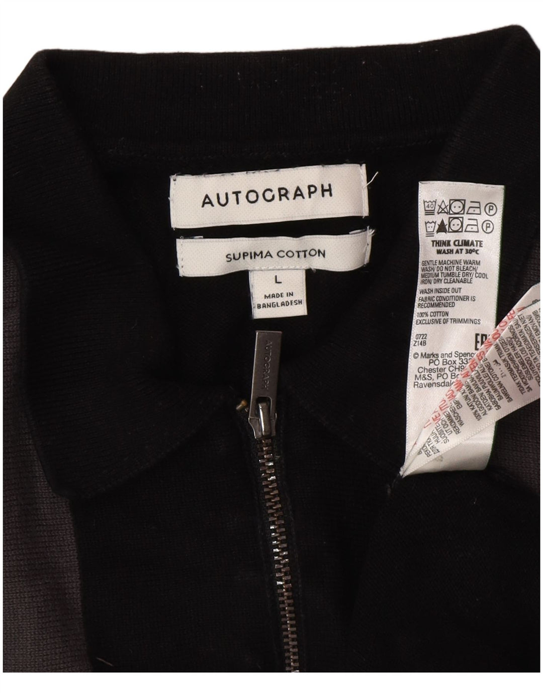 Marks & Spencer - Jersey con cuello tipo polo para hombre, talla grande, color negro
