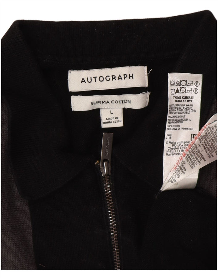 Marks & Spencer - Jersey con cuello tipo polo para hombre, talla grande, color negro