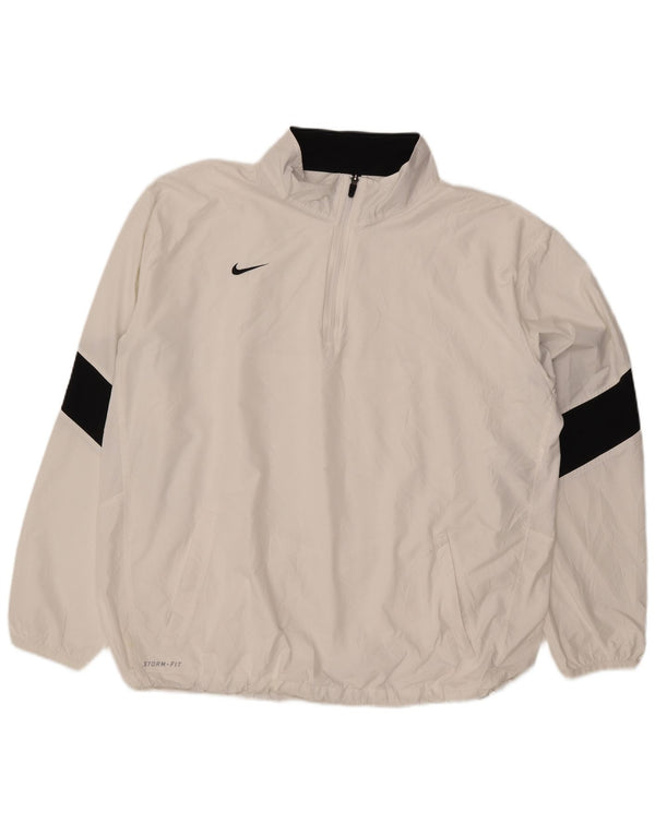 Nike Chaqueta cortavientos Storm-Fit para hombre UK 42 XL Blanco Colorblock