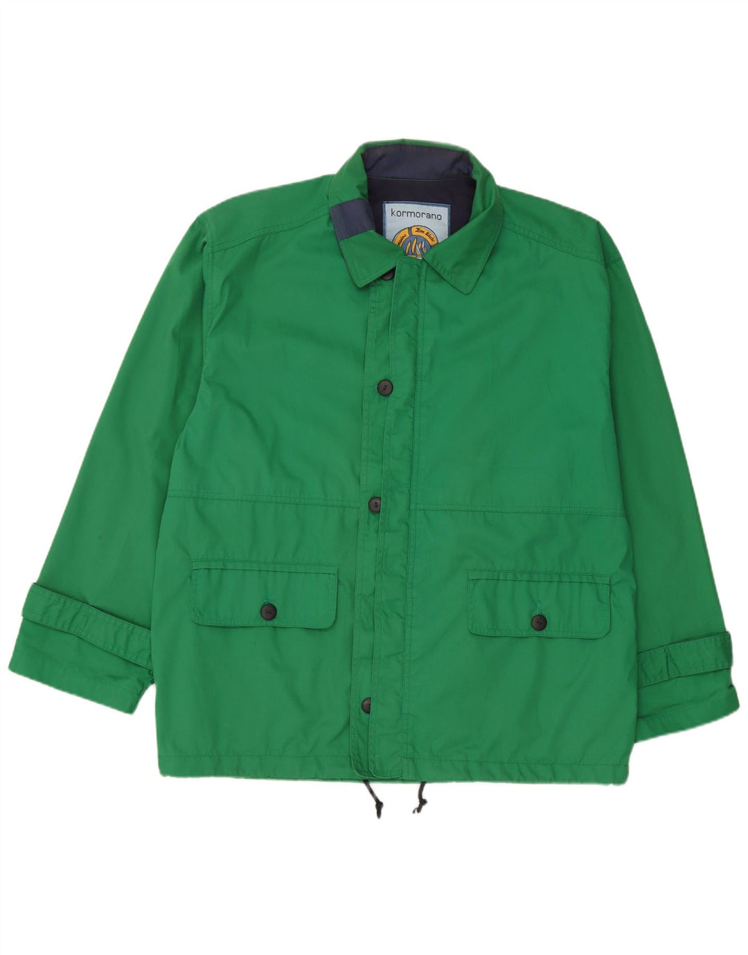 Vintage hombres Yachting Loose Fit chaqueta utilitaria Reino Unido 38 poliéster verde medio
