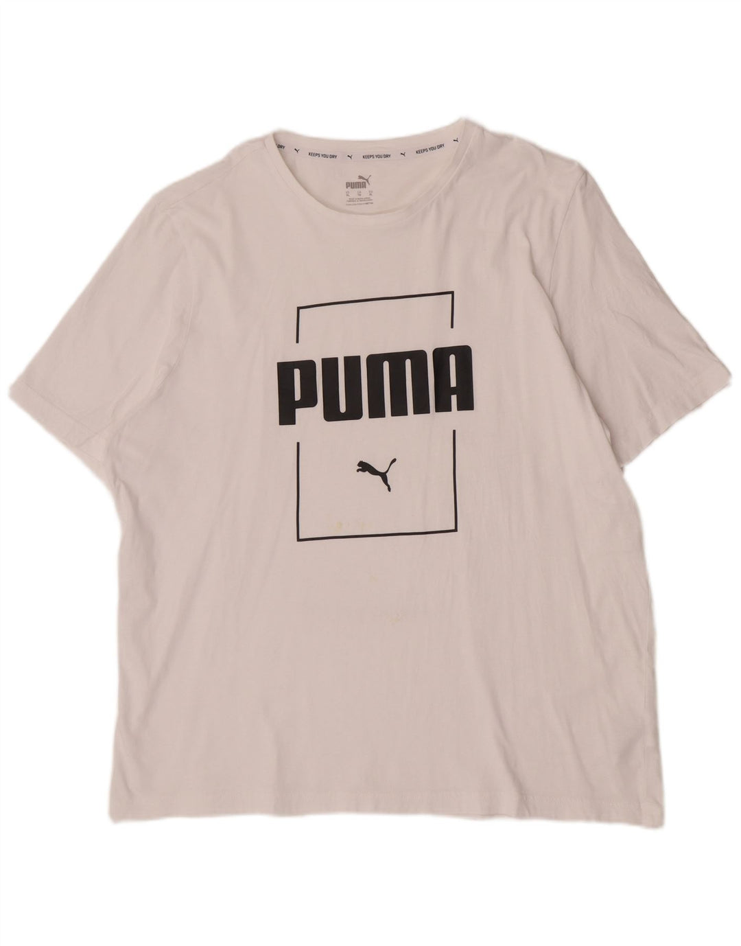 Puma Camiseta gráfica para hombre Top XL Algodón blanco