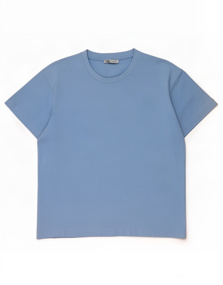 Zara Hombre Camiseta Top Small Azul Algodón