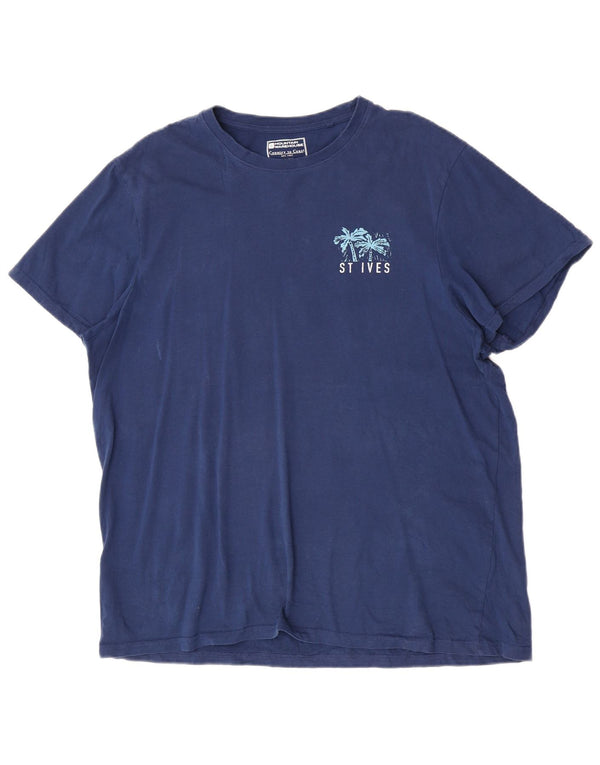 Mountain Warehouse Camiseta gráfica para hombre Top XL Algodón azul marino