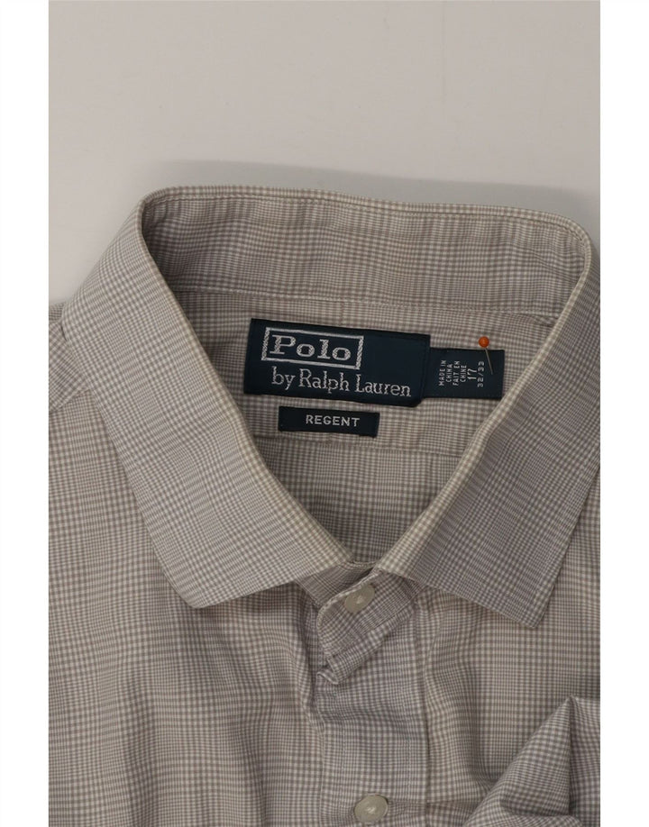 POLO RALPH LAUREN Camisa Hombre Talla 17 XL Algodón Cuadros Gris