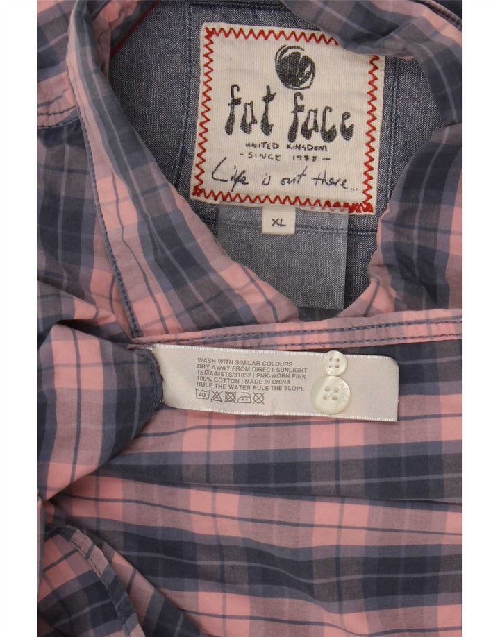 Camisa de corte regular para hombre de Fat Face XL de algodón a cuadros rosa