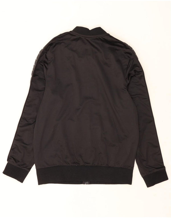 Kappa Mens Graphic Chándal Top Chaqueta Grande Poliéster Negro