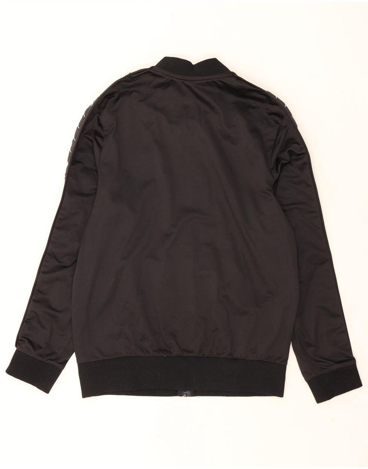 Kappa Mens Graphic Chándal Top Chaqueta Grande Poliéster Negro