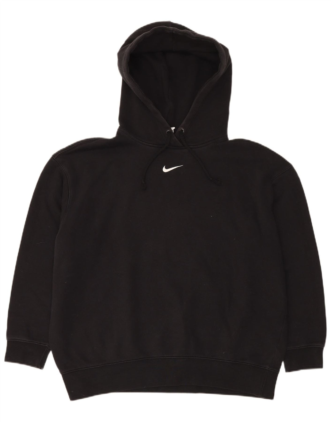 NIKE Sudadera con capucha holgada para hombre, jersey de algodón negro mediano