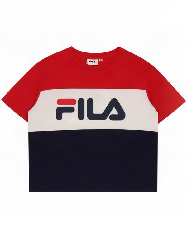 Fila Womens Graphic T-Shirt Top UK 14 Medium Multicoloured Colourblock