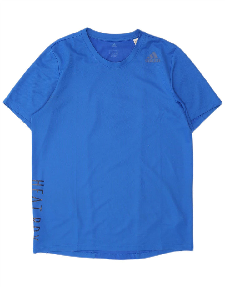 Adidas - Camiseta gráfica para hombre, talla grande, poliéster azul