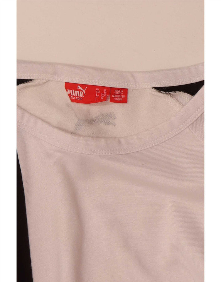 Puma Camiseta de manga larga para hombre XL Blanco Colorblock