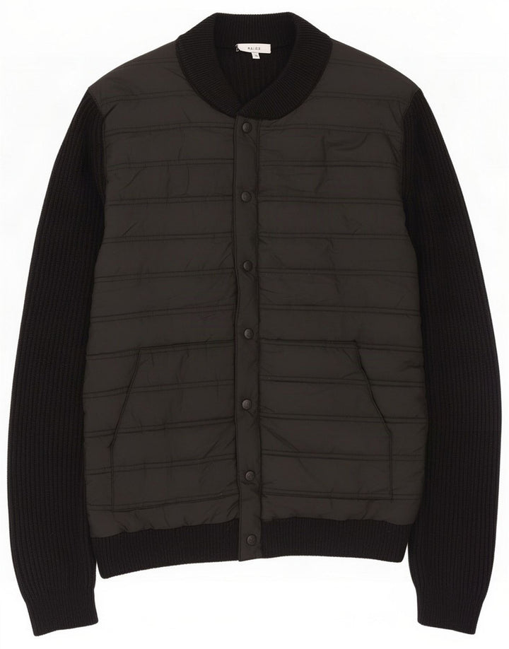 Chaqueta acolchada para hombre Reiss UK 40 Large Black Cotton