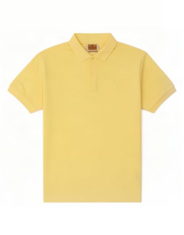 Polo Conte of Florence para hombre de algodón amarillo medio