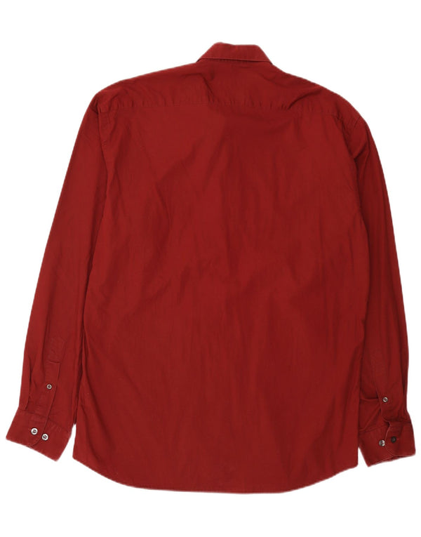 Camisa Massimo Dutti Hombre Talla 42 Grande Burdeos Algodón