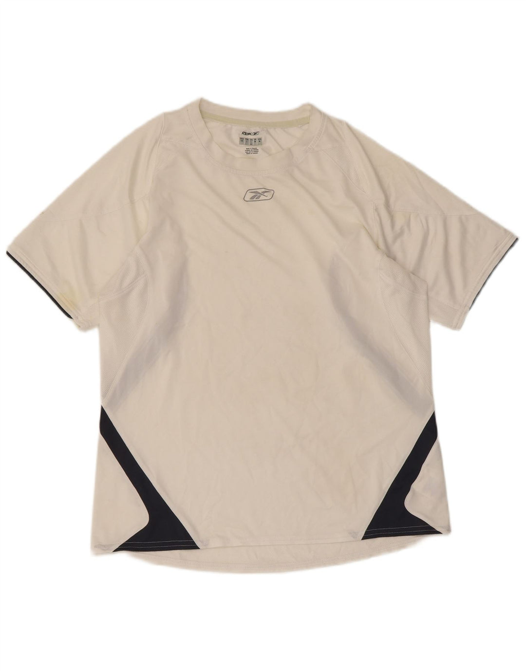 REEBOK Hombre Camiseta Top Medium Blanco Colorblock Poliéster