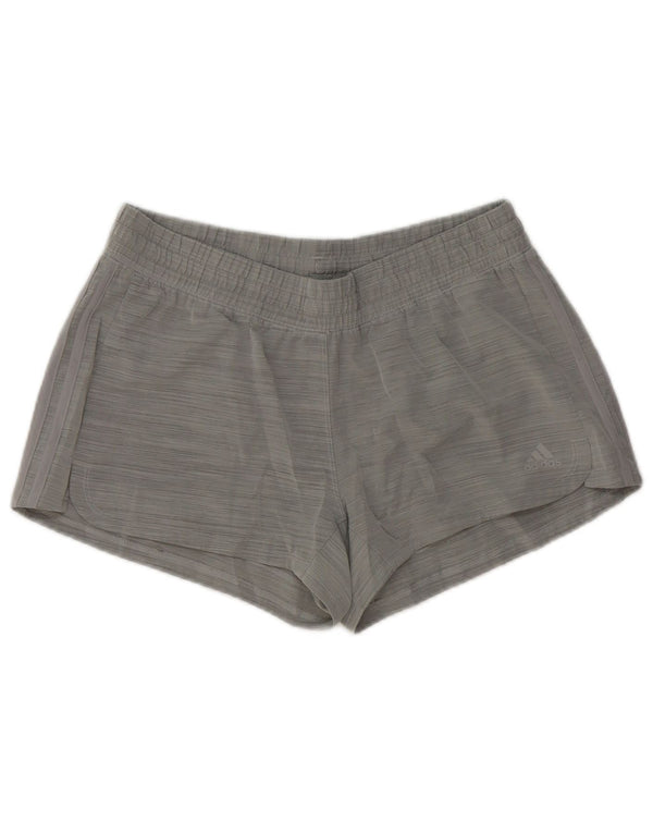 Adidas Pantalones cortos deportivos para mujer Reino Unido 12/14 Gris medio Poliéster a rayas