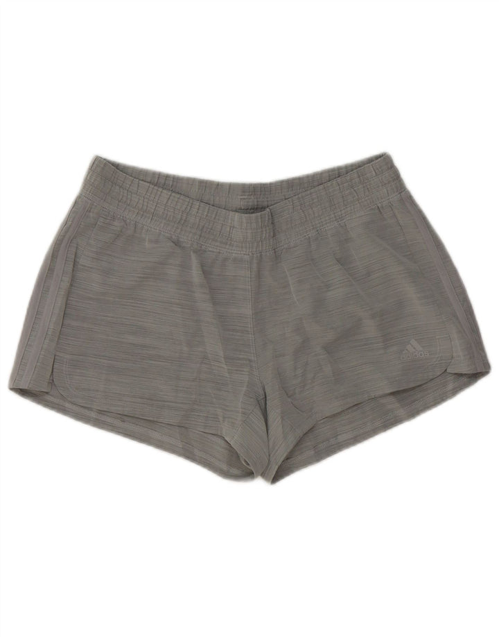 Adidas Pantalones cortos deportivos para mujer Reino Unido 12/14 Gris medio Poliéster a rayas