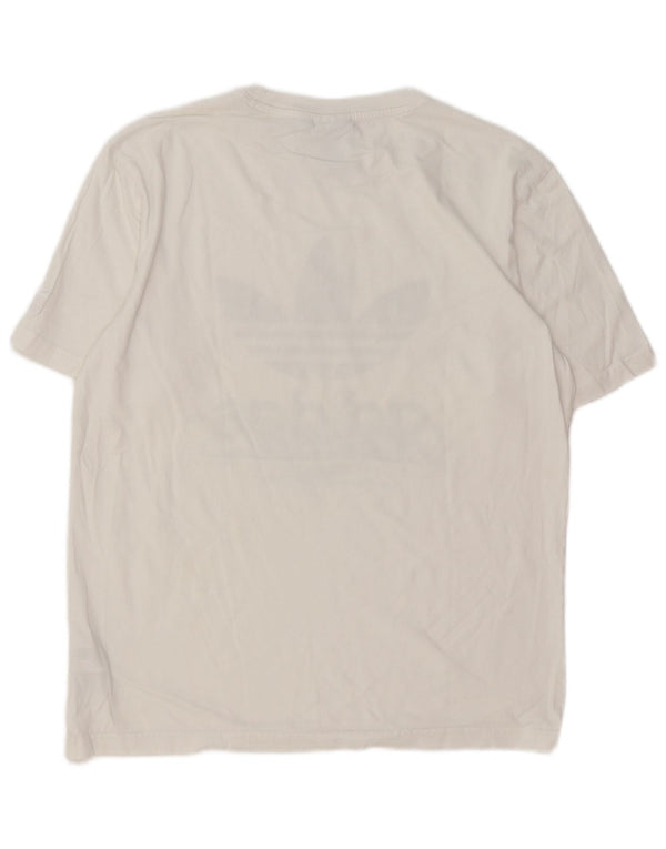 Adidas - Camiseta gráfica para hombre, talla mediana, algodón blanco
