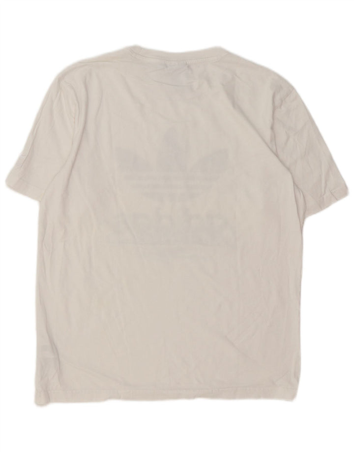 Adidas - Camiseta gráfica para hombre, talla mediana, algodón blanco