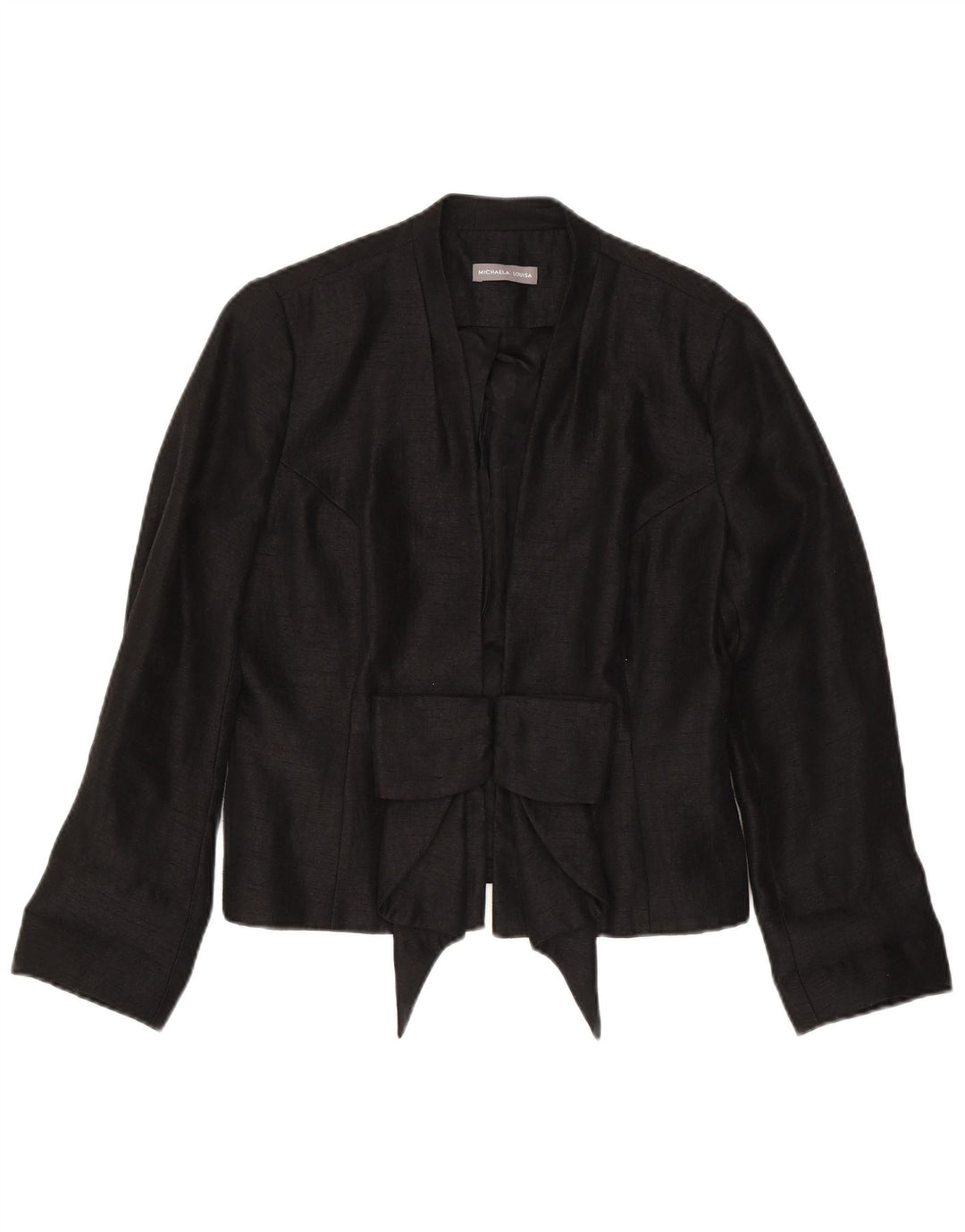 Vintage mujer Blazer chaqueta Reino Unido 14 viscosa negra mediana