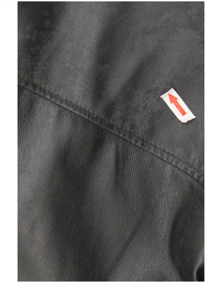 In Extenso Abrigo de cuero para hombre UK 40 Large Black Leather